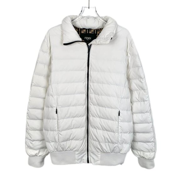 Fendi White Reversible Puffer Jacket Size 46 Womens Made In...